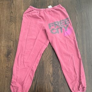 Freecity Joggers in Pink with Gray Logo